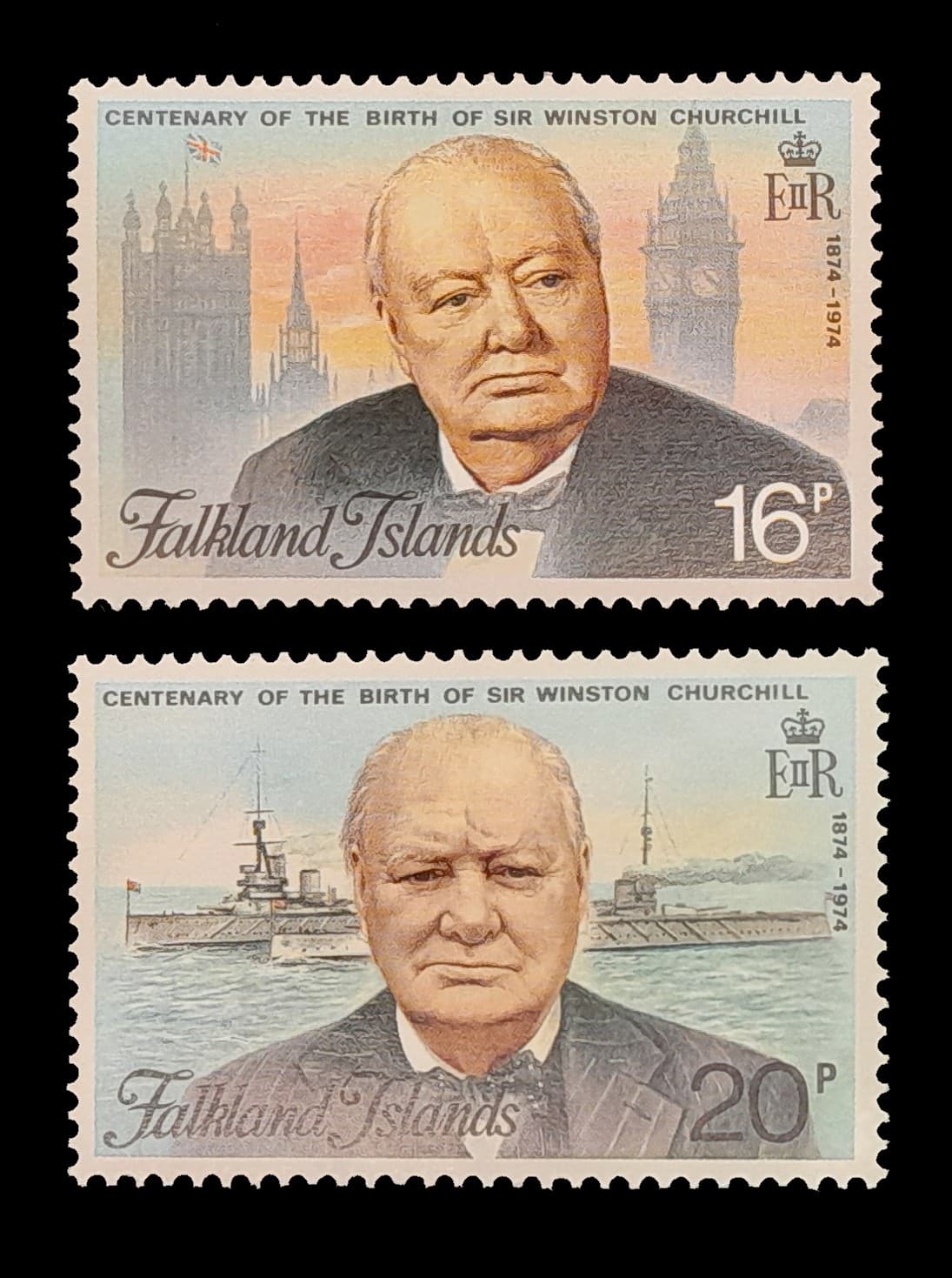 Islas Malvinas 1974 100 Años Winston Churchill Mint. Yv. 229/30