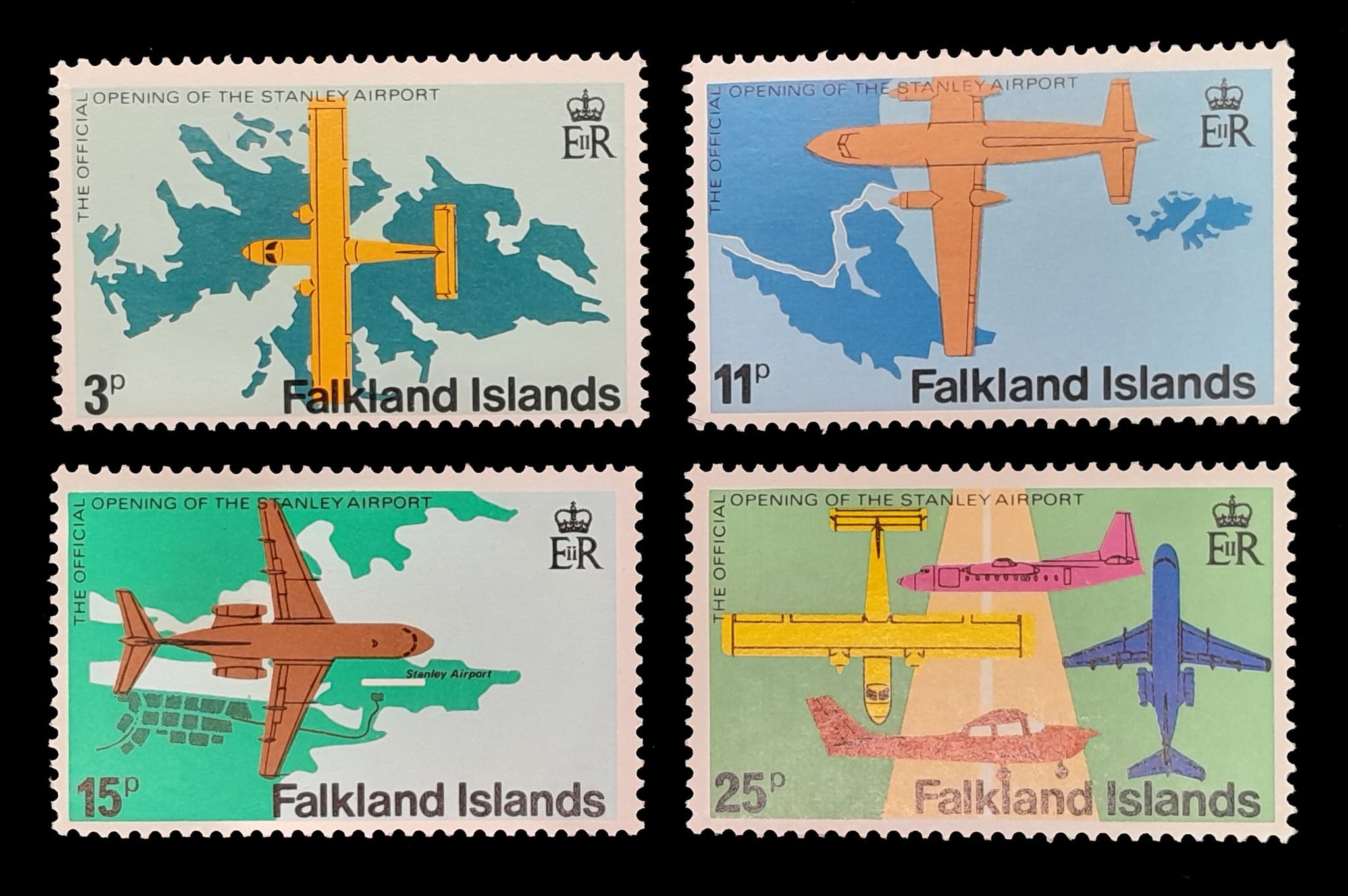 Islas Malvinas 1979 Aeropuerto en Puerto Stanley Nv. Yv. 283/86