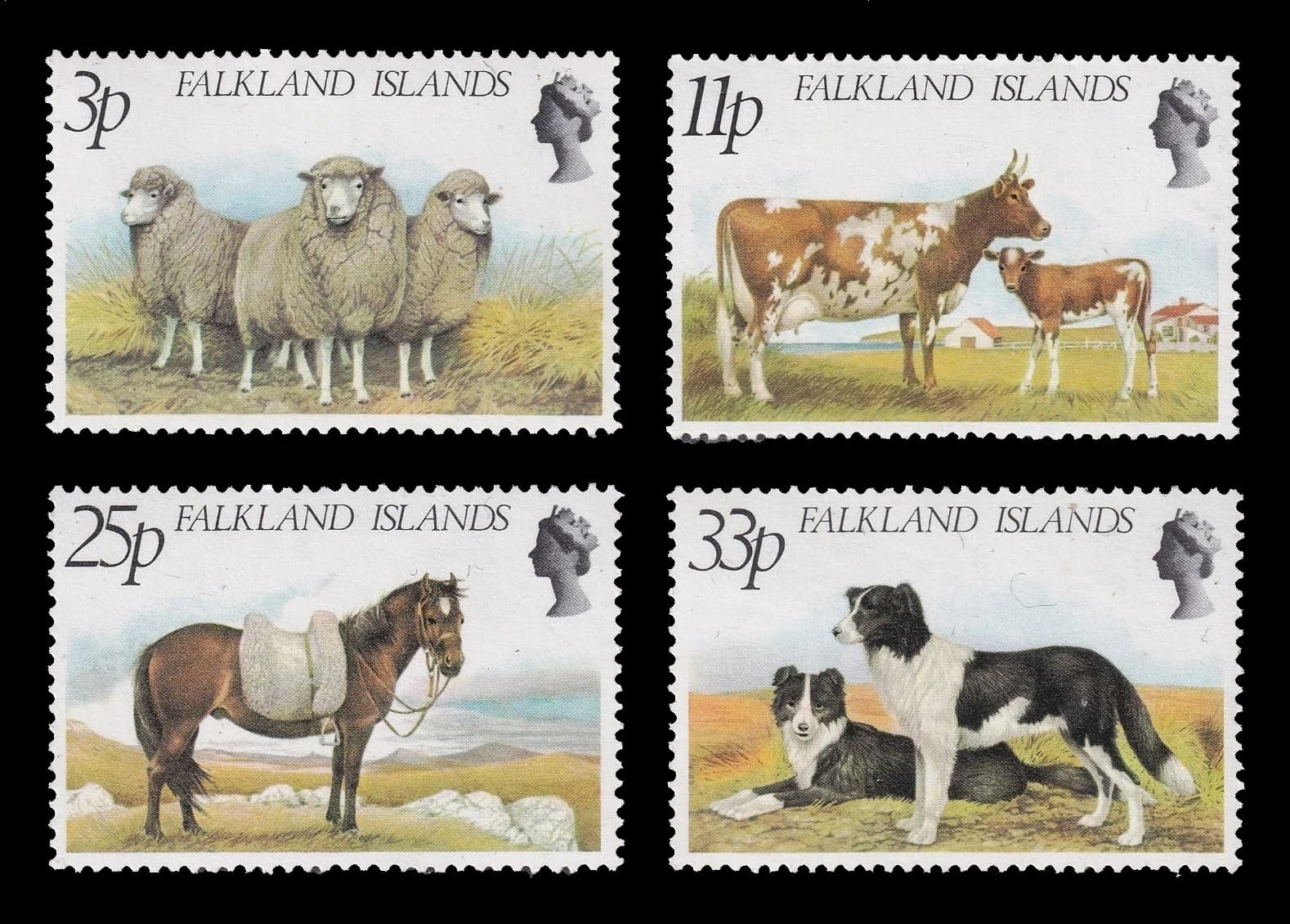 Islas Mavinas 1981 Animales de Granja Nv. Yv 314/17