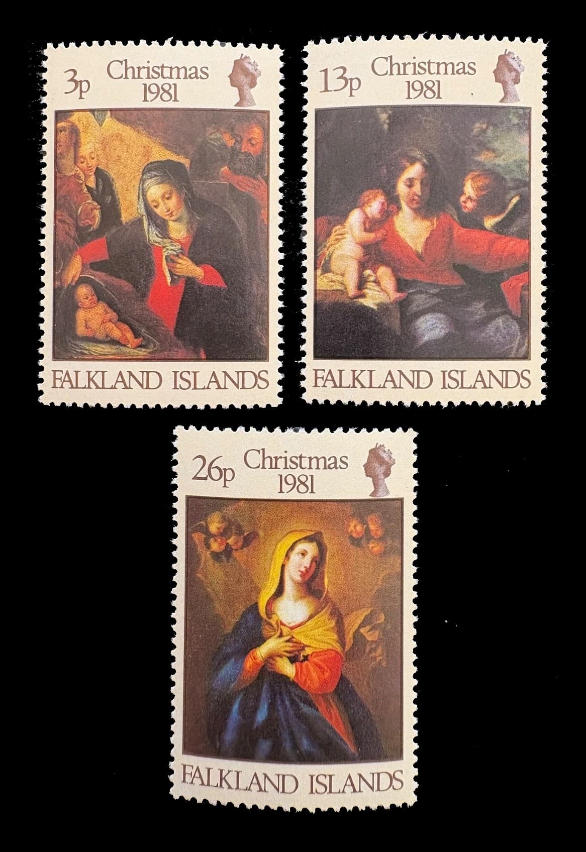 Islas Malvinas 1981 Navidad Cuadros Nv. Yv. 331/33
