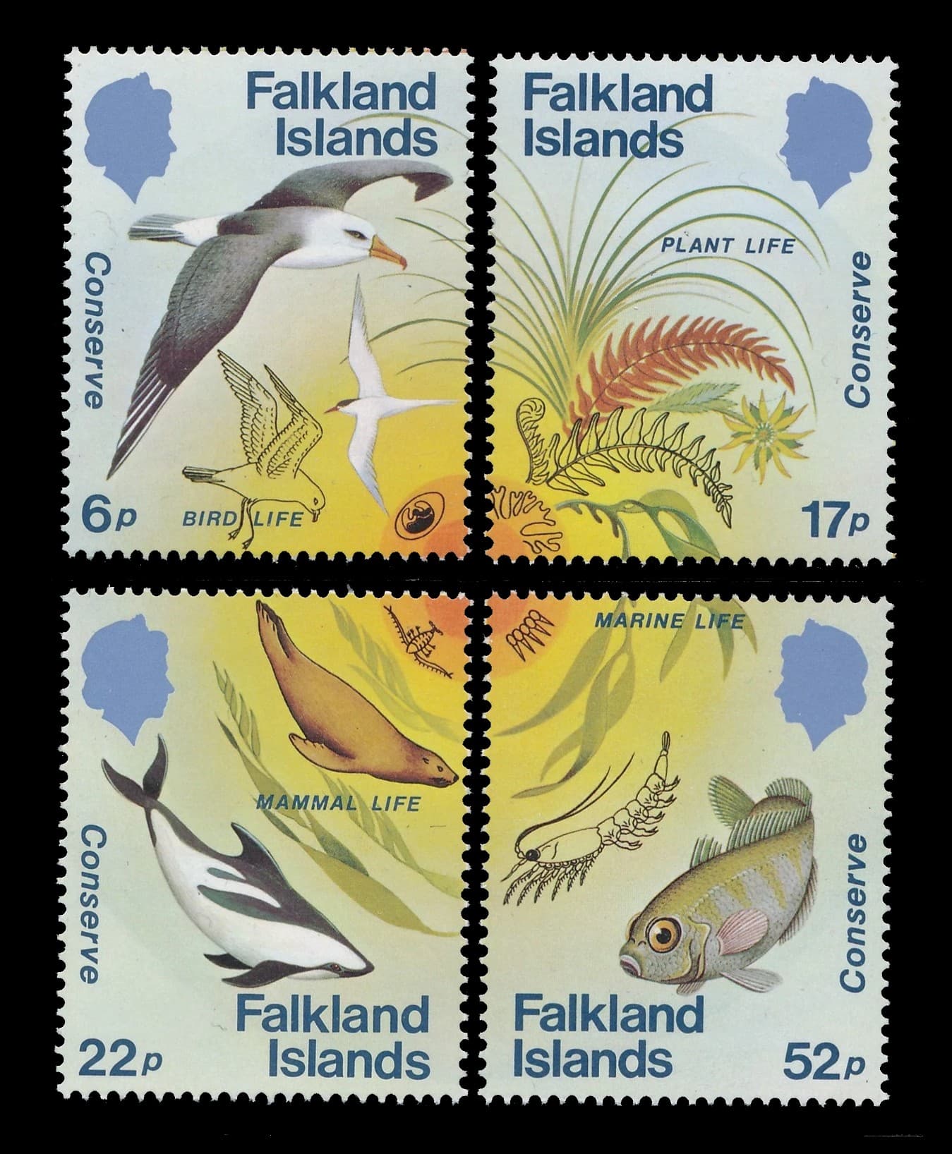 Islas Malvinas 1984 Preservación de la vida natural Nv. Yv. 428/31