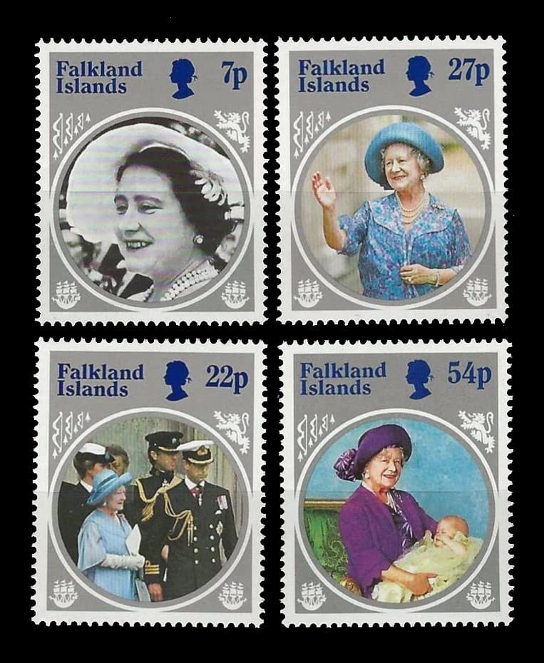 Islas Malvinas 1985 85 Años Reina Madre Nv. Yv. 440/43