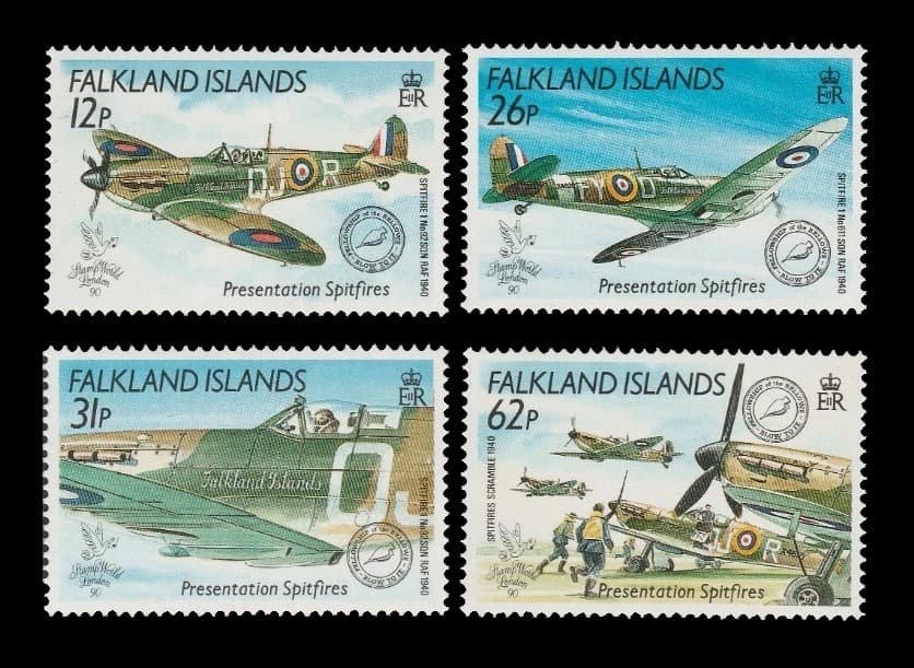 Islas Malvinas 1990 Expo Filatelia Aviones Nv. Yv. 534/37 Bloc 7