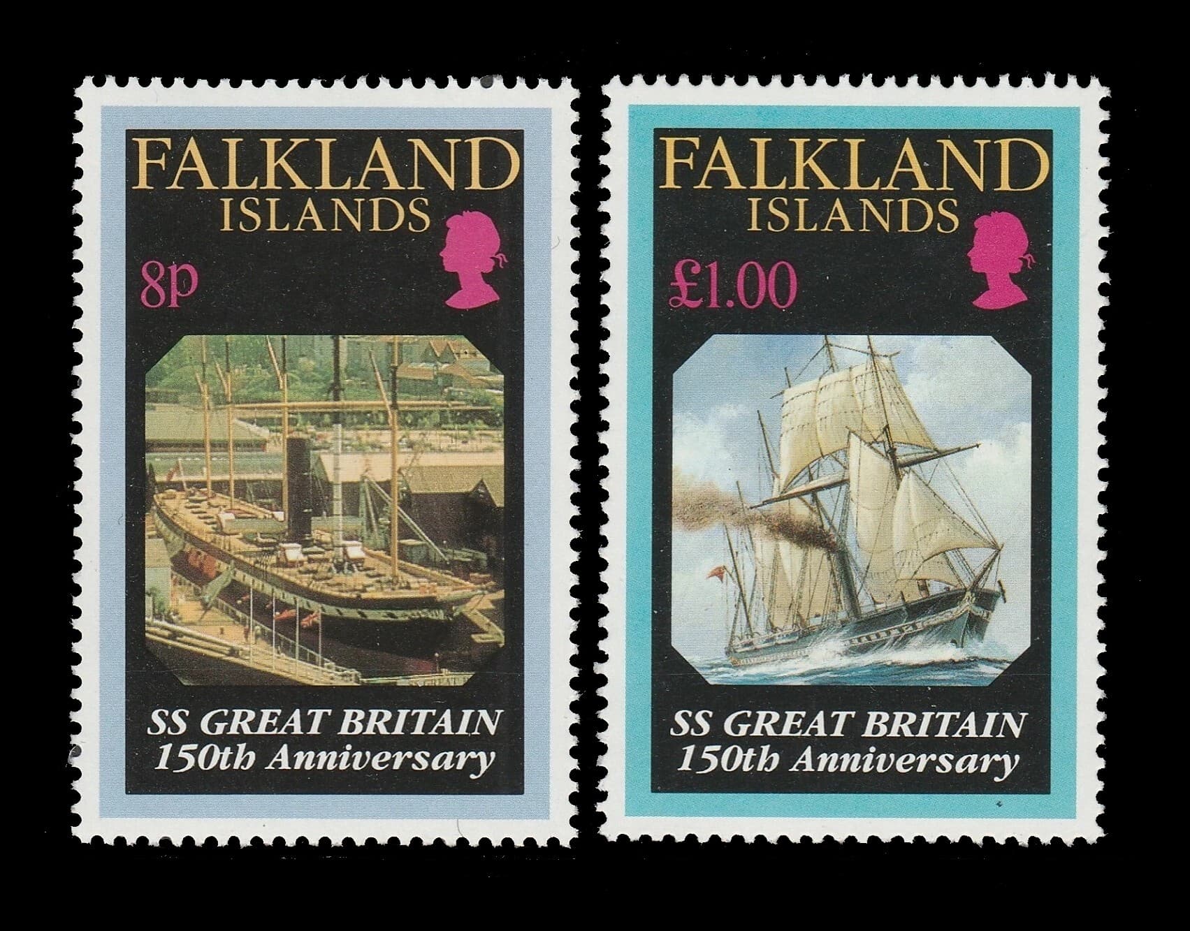 Islas Malvinas 1993 600 Años SS Great Britain Nv. Yv. 602/3